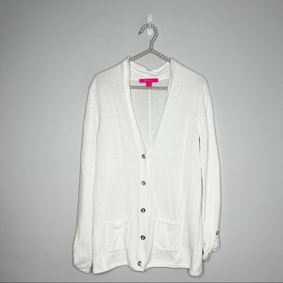Lilly Pulitzer Corner Cardigan Resort White - Picture 2 of 8